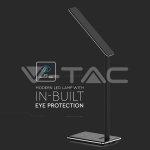 5W Настолна Лампа 3в1 Безжично Зареждане GSM Черна Правоъгълна Основа