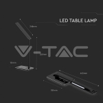 5W Настолна Лампа 3в1 Безжично Зареждане GSM Черна Правоъгълна Основа