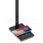5W Настолна Лампа 3в1 Безжично Зареждане GSM Черна Правоъгълна Основа