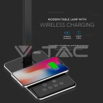 5W Настолна Лампа 3в1 Безжично Зареждане GSM Черна Правоъгълна Основа