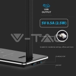 5W Настолна Лампа 3в1 Безжично Зареждане GSM Черна Правоъгълна Основа