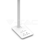 5W Настолна Лампа 3в1 Безжично Зареждане GSM Бяла Правоъгълна Основа