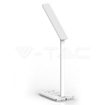 5W Настолна Лампа 3в1 Безжично Зареждане GSM Бяла Правоъгълна Основа