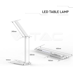 5W Настолна Лампа 3в1 Безжично Зареждане GSM Бяла Правоъгълна Основа