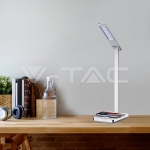 5W Настолна Лампа 3в1 Безжично Зареждане GSM Бяла Правоъгълна Основа