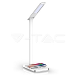 5W Настолна Лампа 3в1 Безжично Зареждане GSM Бяла Правоъгълна Основа