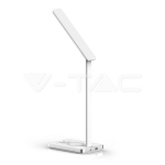 5W Настолна Лампа 3в1 Безжично Зареждане GSM Бяла Правоъгълна Основа