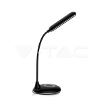 5W Настолна Лампа 3в1 Безжично Зареждане GSM Черна Кръгла Основа