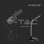 5W Настолна Лампа 3в1 Безжично Зареждане GSM Черна Кръгла Основа