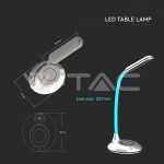 5W Настолна Лампа 3в1 Безжично Зареждане GSM Бяла Кръгла Основа