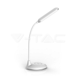 5W Настолна Лампа 3в1 Безжично Зареждане GSM Бяла Кръгла Основа