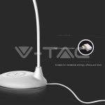 5W Настолна Лампа 3в1 Безжично Зареждане GSM Бяла Кръгла Основа