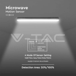 LED Влагозащитени Тяло SAMSUNG Чип 120см 36W Сензор Стоманен Клип 6500К