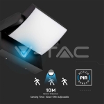 17W LED Стенна Лампа Сензор Черна 3000К IP65