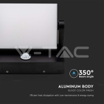 17W LED Стенна Лампа Сензор Черна 3000К IP65