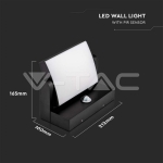 17W LED Стенна Лампа Сензор Черна 3000К IP65