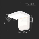 17W LED Стенна Лампа Бяла Квадрат 3000К IP65