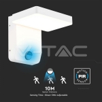 17W LED Стенна Лампа Сензор Бяла Квадрат 3000К IP65