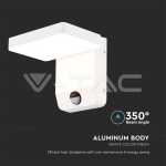 17W LED Стенна Лампа Сензор Бяла Квадрат 4000К IP65