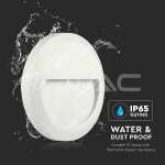 2W LED Осветление за Стъпала Бяло Тяло Кръг 3000К