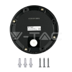 2W LED Осветление за Стъпала Черно Тяло Кръг 3000К