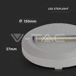 2W LED Осветление за Стъпала Сиво Тяло Кръг 3000К