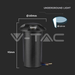 1W LED Осветител за Стъпала Черен Четирипосочен 3000К