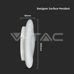 22W Пендел/Плафон Кръг 3 Цветен D:300*H:800 Димиращ Бял