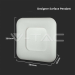 26W Пендел/Плафон Квадрат 3 Цветен D:300*300*80 Димиращ Бял