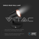 6W LED Единична Спот Лампа 4000К Черна