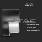 12W LED Стенна Лампа 4000К Черна Кръгла Полу Периферия