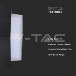 7W LED Стенна Лампа 3000К Черна Квадрат