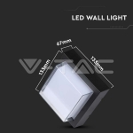 7W LED Стенна Лампа 3000К Черна Квадрат