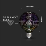 LED Крушка 3W Filament  E27 G125 3D 3000К