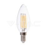 LED Крушка 6W Filament E14 Кендъл 6000К 130lm/W