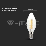 LED Крушка 4W Filament  E14 Кендъл Спирала Димиращ 3000K