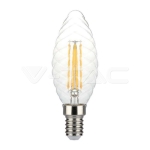 LED Крушка 4W Filament  E14 Кендъл Спирала Димиращ 3000K