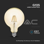 LED Крушка 4W Filament  E27 G125 Амбър 2200К