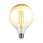 LED Крушка 8W Filament E27 G125 Амбър Димиращ 3000K
