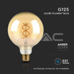 LED Крушка 5W Filament  E27 G125 Амбър 1800К