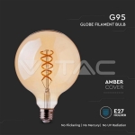 LED Крушка 5W Filament E27 G95 Амбър 1800K