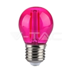 LED Крушка 2W Filament E27 G45 Розова