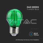 LED Крушка 2W Filament E27 G45 Зелена