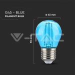 LED Крушка 2W Filament E27 G45 Синя