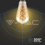 LED Крушка 5W Filament  E27 ST64  Амбър Димираща 2200K