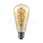 LED Крушка 5W Filament  E27 ST64  Амбър Димираща 2200K