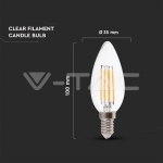 LED Крушка 6W Filament E14 Кендъл 3000К