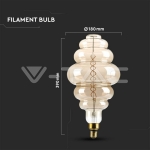 LED Крушка 8W  Filament E27 S200 Димиращ Двойно опушен 1800K