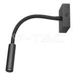 3W LED Стенна Лампа Спалня Черна 3000К