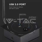 3W LED Стенна Лампа Спалня Ключ USB Черна 3000К